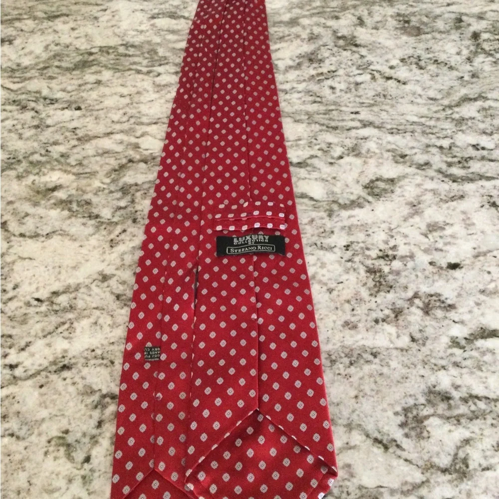Stafford Red Polka Dot Silk Tie